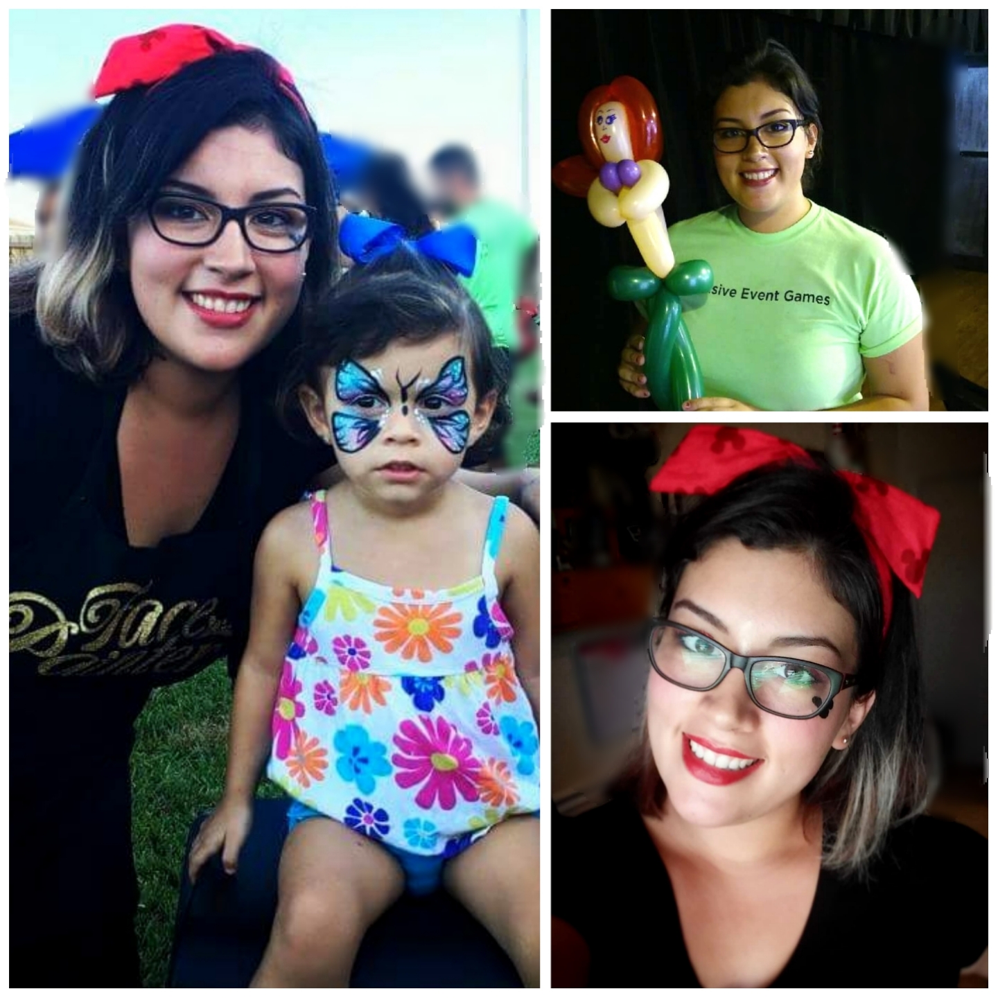Luvia is devoted to get craft of balloon twisting, face painting, henna, and glitter tattoos.